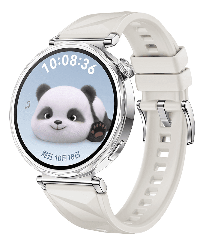 White silicone smartwatch band and smartwatch